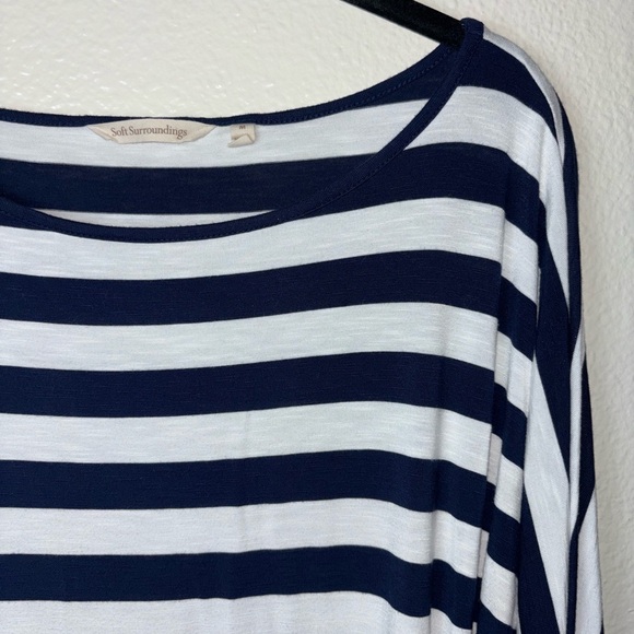Soft Surroundings Adrift Top Women's medium Nautical Navy White Stripe # 2AG33 - Picture 12 of 16